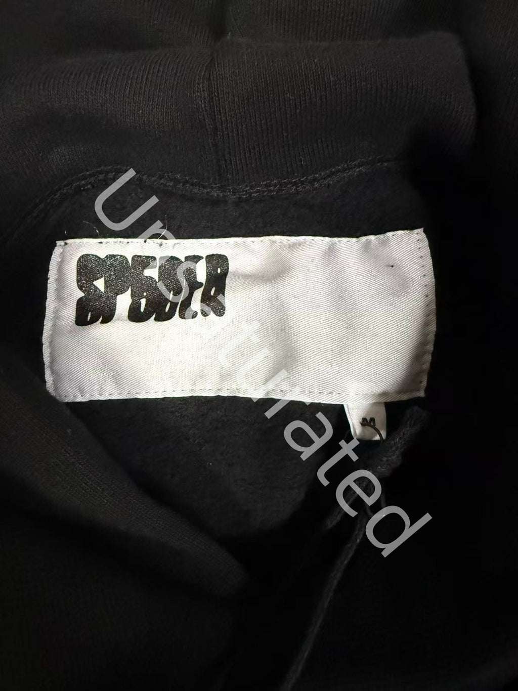 Sp5der Rhinestone Beluga Hoodie in black.