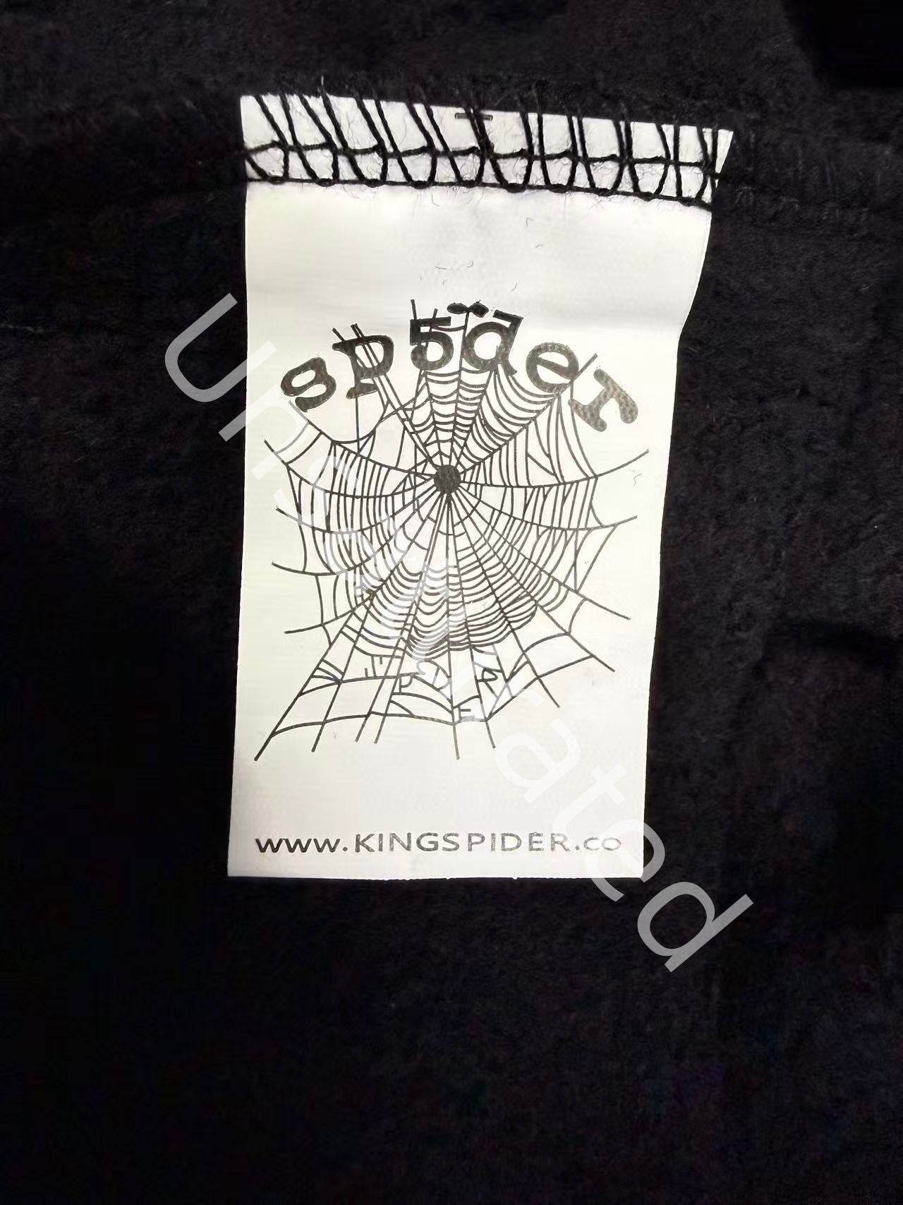 Sp5der Rhinestone Beluga Hoodie in black.