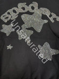 Sp5der Rhinestone Beluga Hoodie in black.